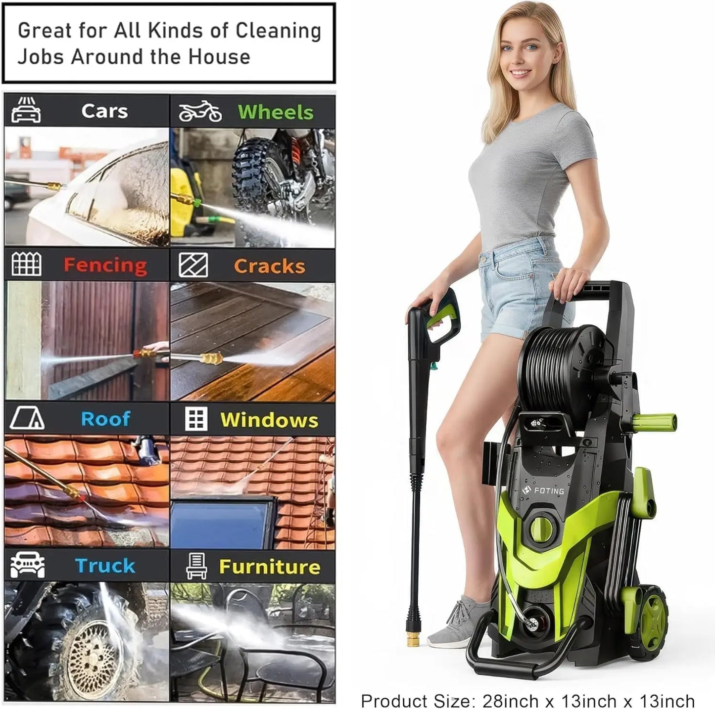 FF FOTING 4800 PSI Pressure Washer With Foam Cannon Nozzles