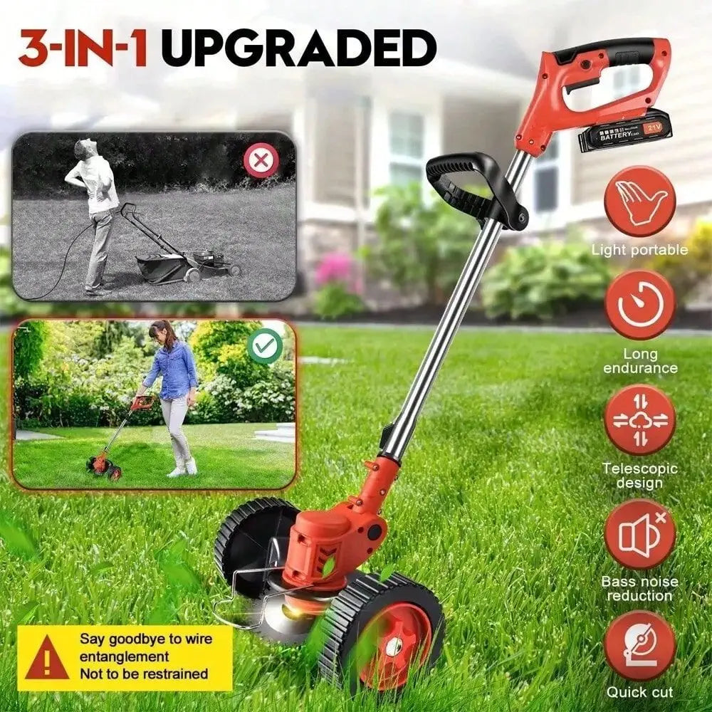 XMSJ 21V String Trimmer Edger Whacker Grass Eater Lawn Cutter