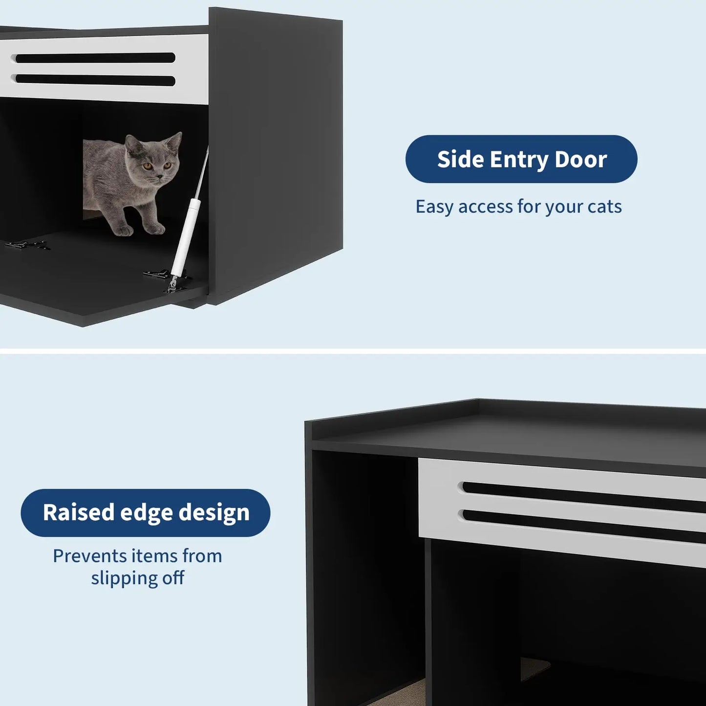 HiMISSCN 2 in 1 Cat House End Table Litter Cabinet
