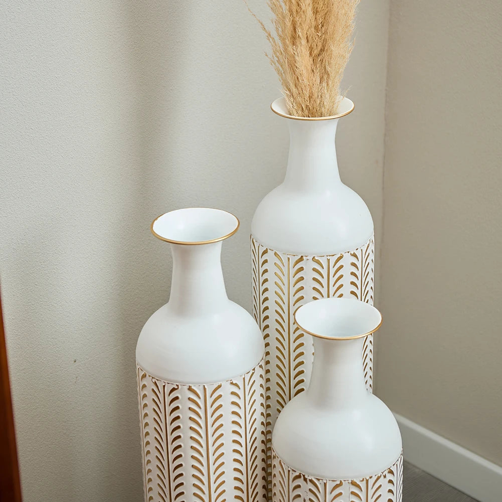 TWISTER.CK Floor Vase 3-Piece Modern Metal Decoration Set