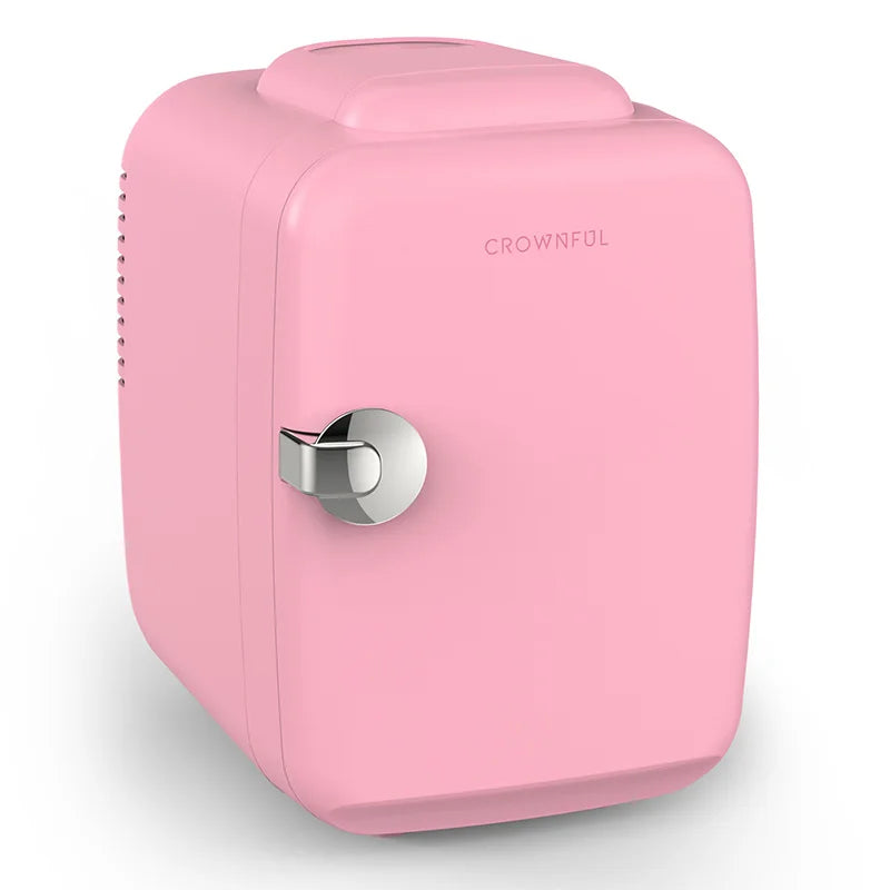 Crownful Mini Fridge Dual Voltage Beauty Skincare Refrigerator Car