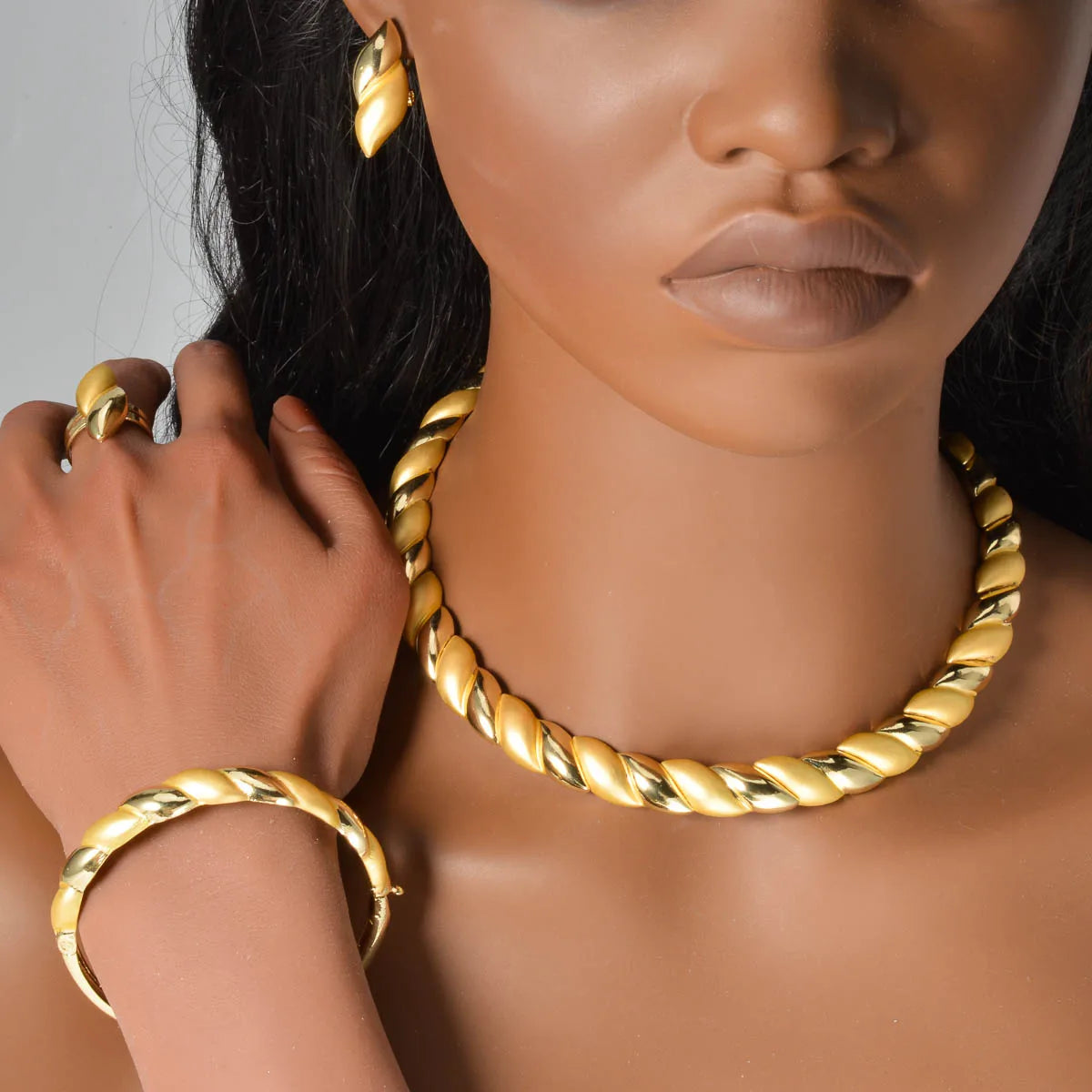 Diana Baby Fashion Jewelry Set Women Necklace Ring Earrings Bracelet