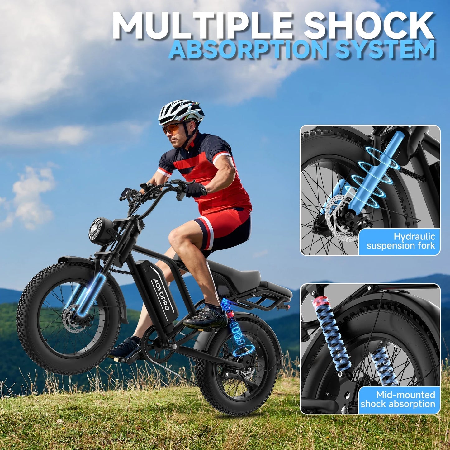 AOVOPRO AP20 Electric Fat Tire Bike 1500W All Terrain