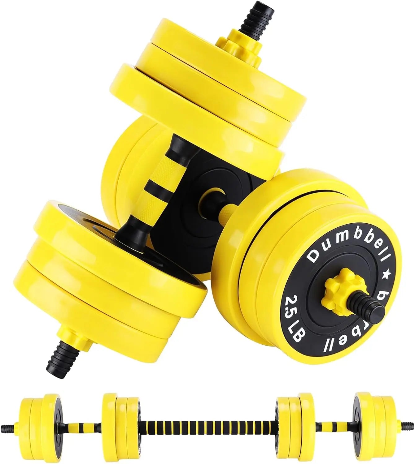 HiMISS 2In1 Adjustable Dumbbell Barbell Set For Home Gym