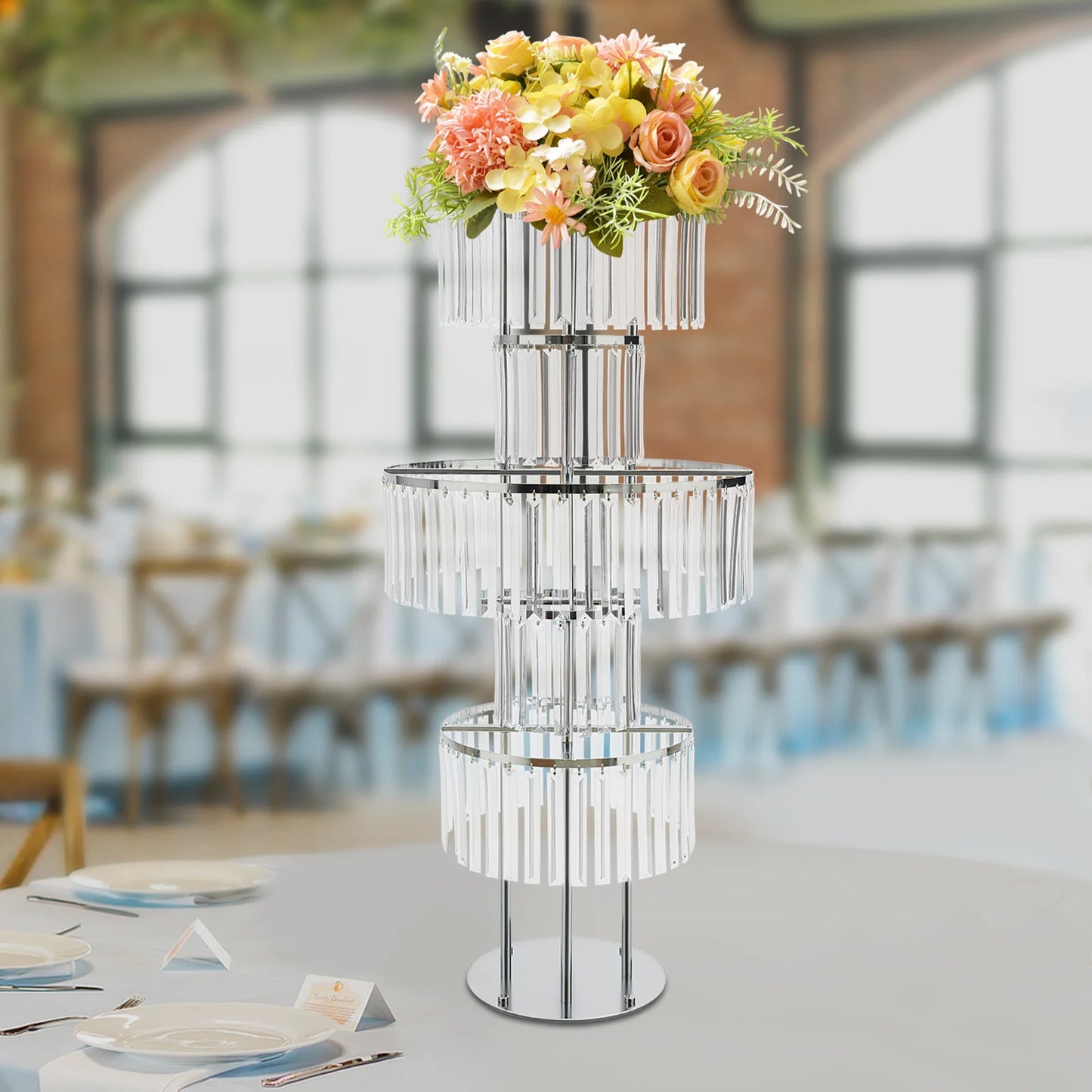 Elegant 5 Tier Acrylic Wedding Centerpiece Stand for Decor