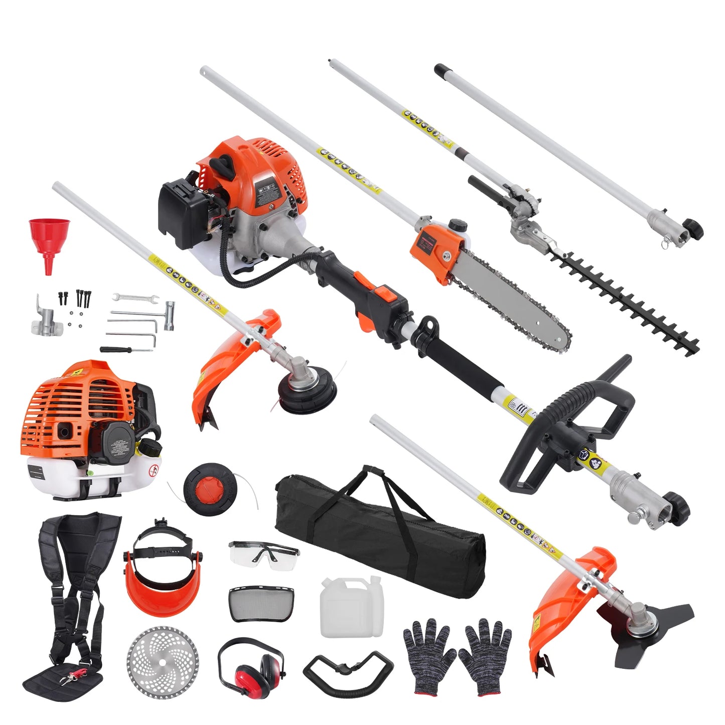 SucceBuy 33cc 6-In-1 Gas Garden Tool Set Hedge Trimmer