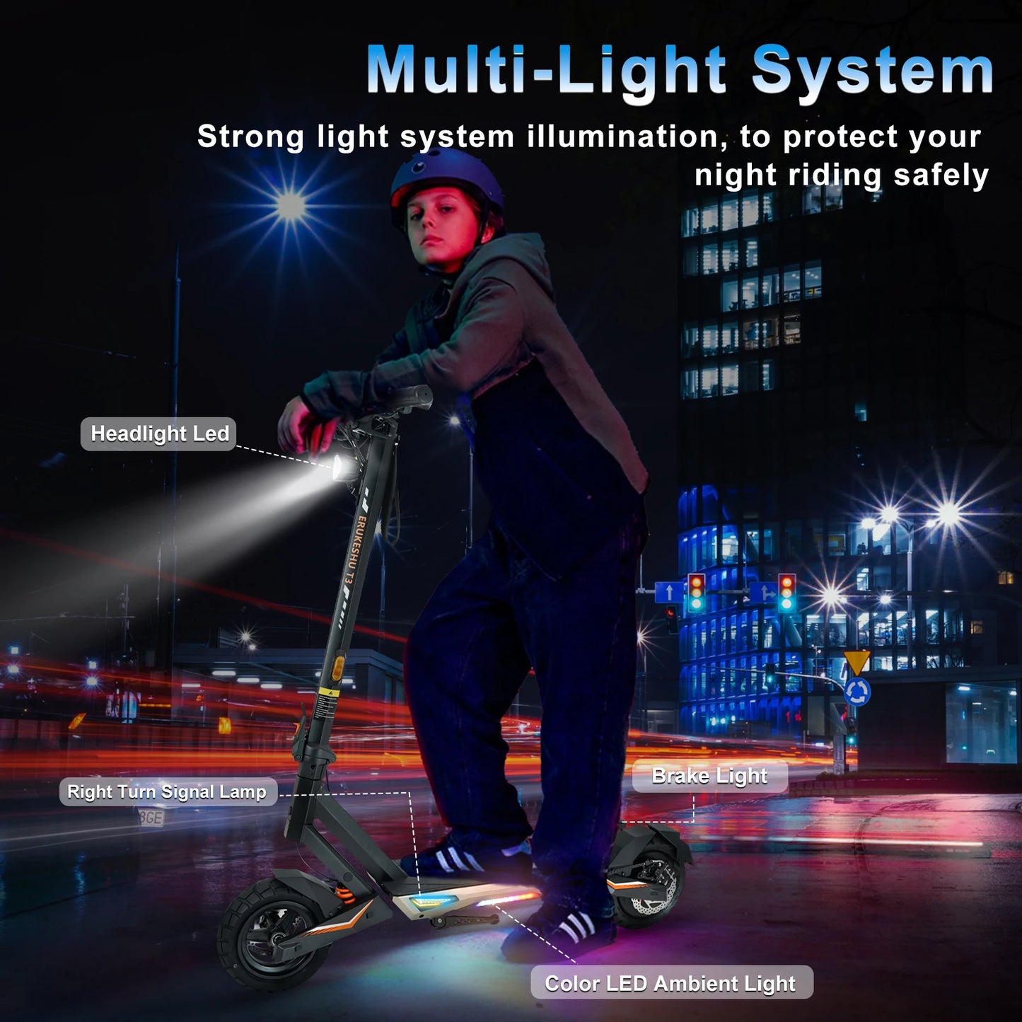 Electric Scooter 1500W Motor 48V Battery 40 MPH Max Speed