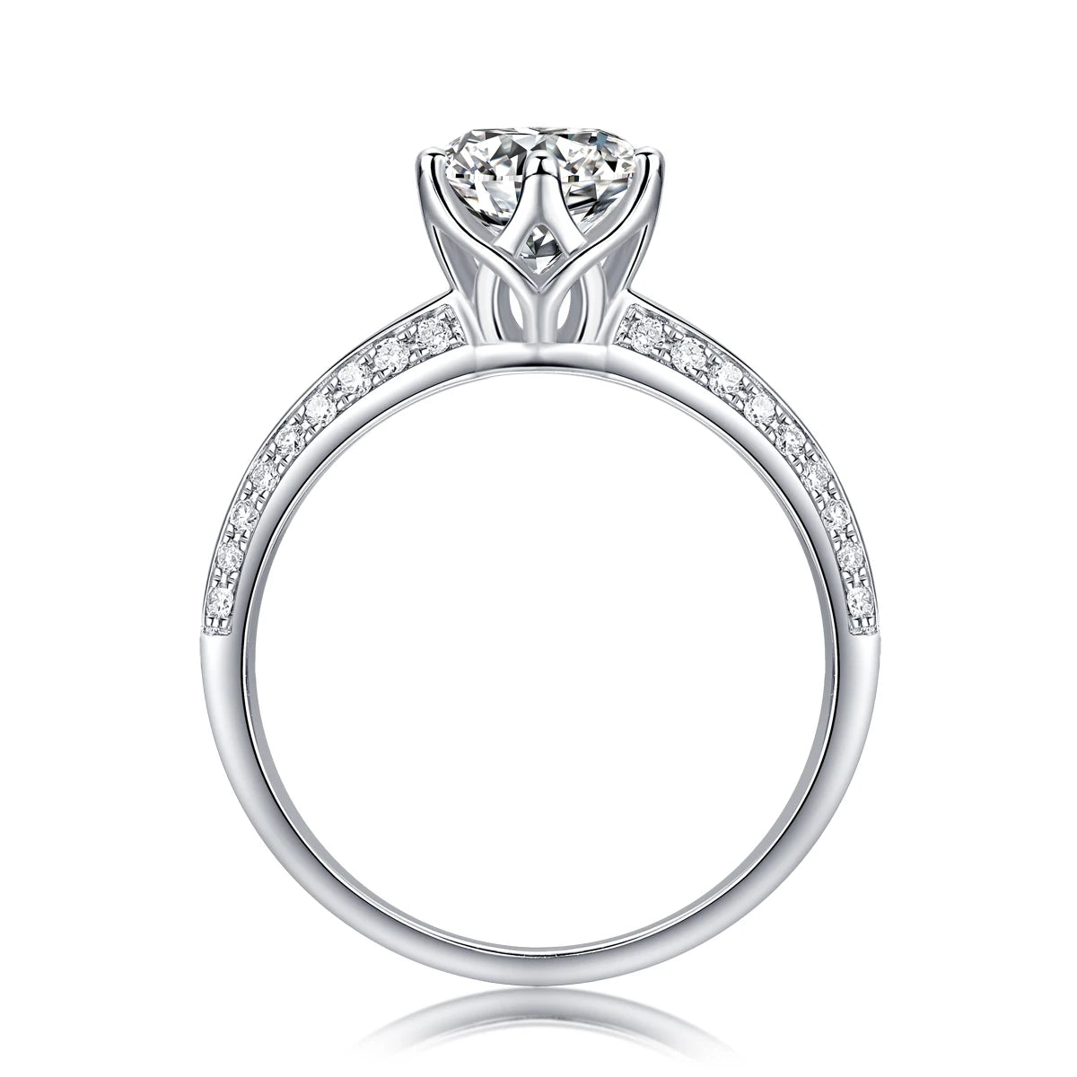 Moissanite Ring 925 Sterling Silver 18K Gold Plated With GRA Certificate