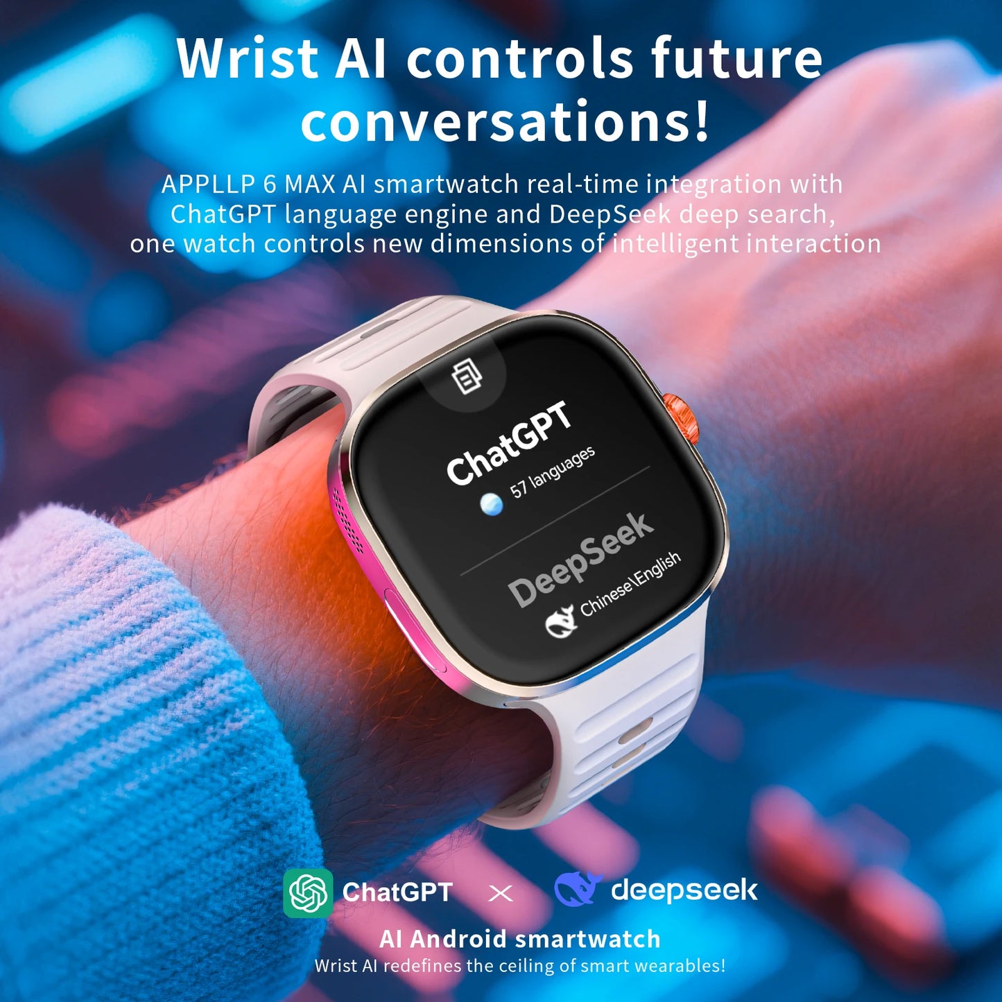 LOKMAT APPLLP 6 MAX Android AMOLED Smartwatch AI Translation