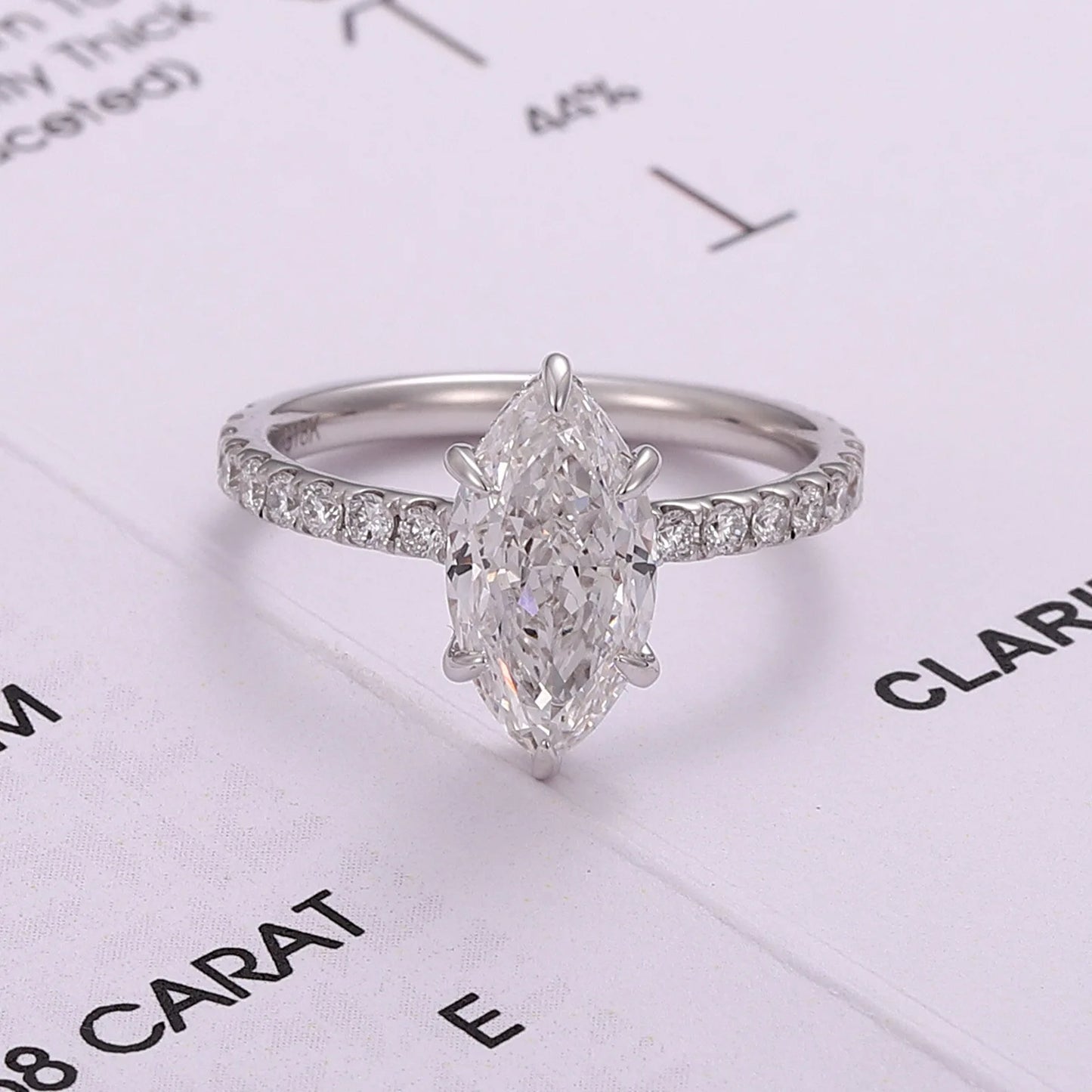 Premium Lab Grown Horse Eye Shape Diamond Ring For Women