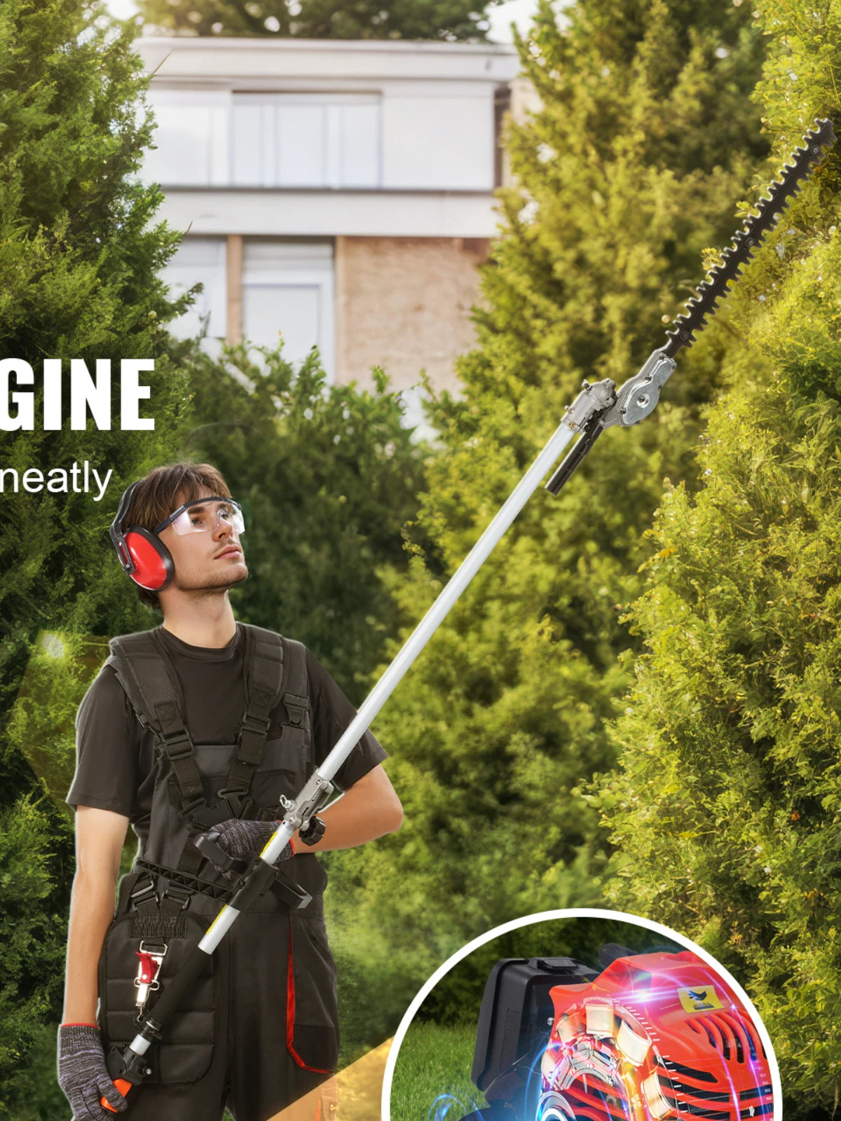 SucceBuy 33cc 6-In-1 Gas Garden Tool Set Hedge Trimmer