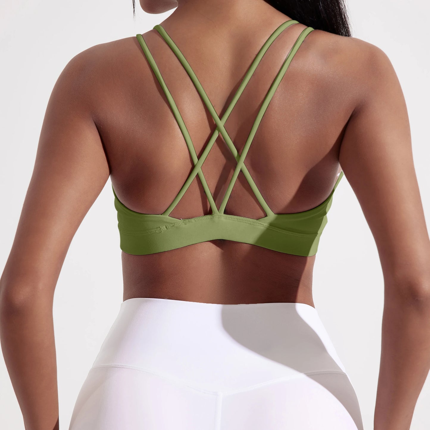 Cross Fitness Sports Bra For Women With Chest Pad Nylon Spandex Gym Yoga