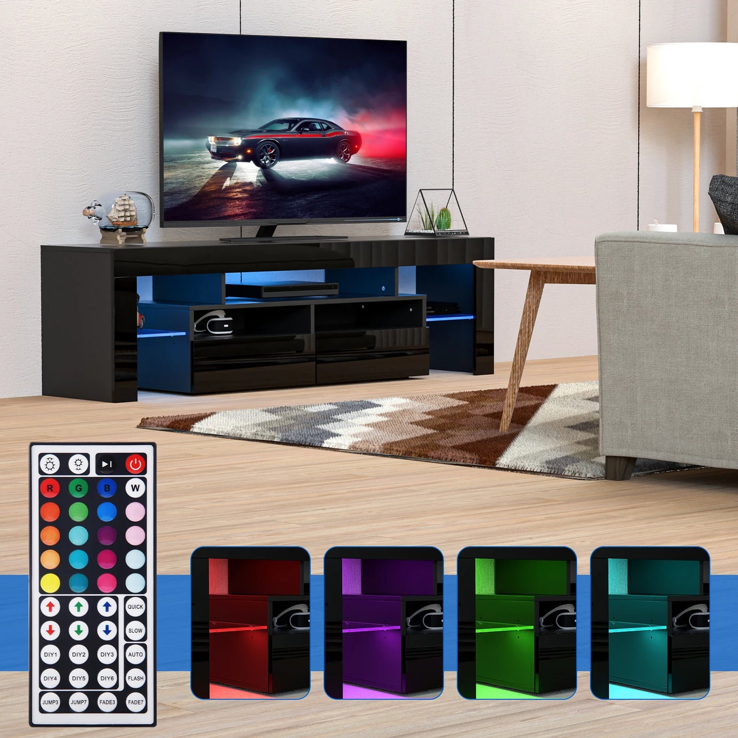 QiaoShiRen Modern TV Stand With Storage Drawers For Living Room