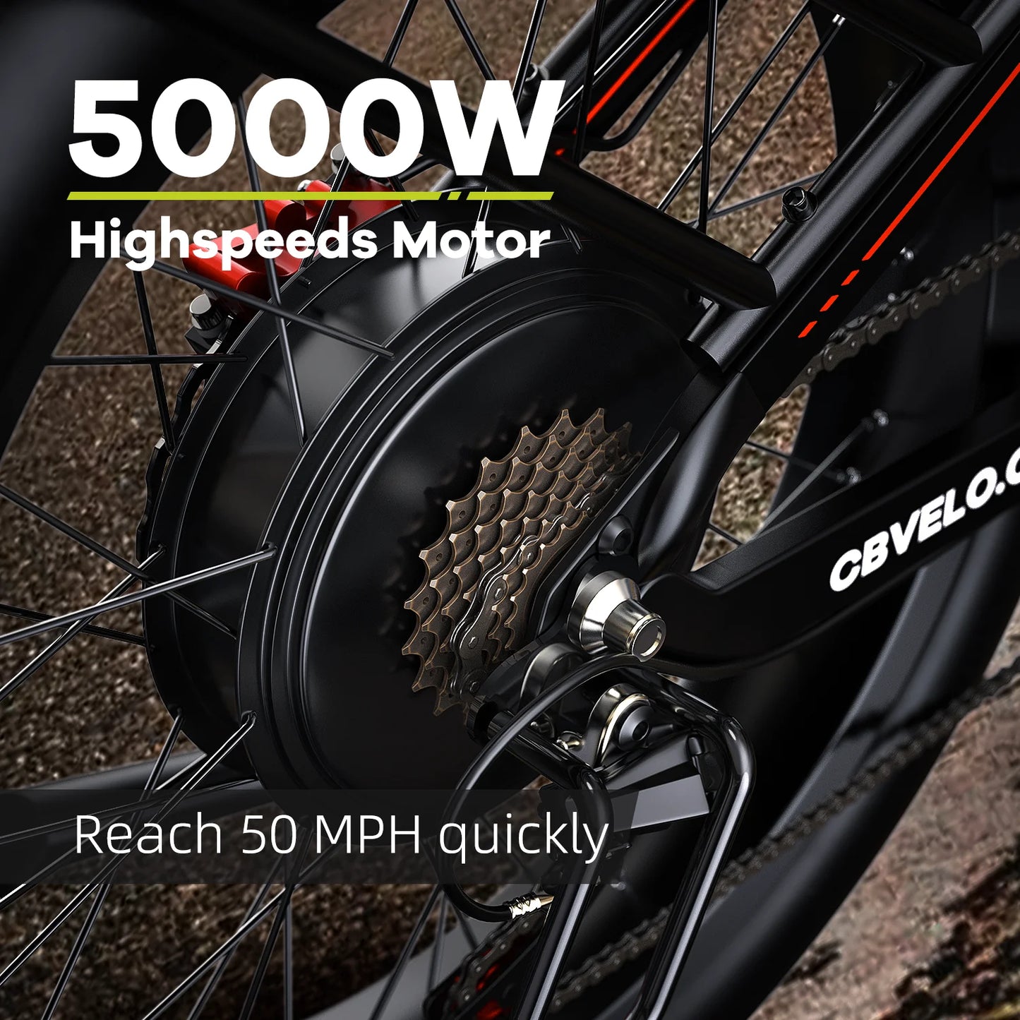 CBVELO EK9 Fat Tire Electric Bike 60V 50Ah Long Range