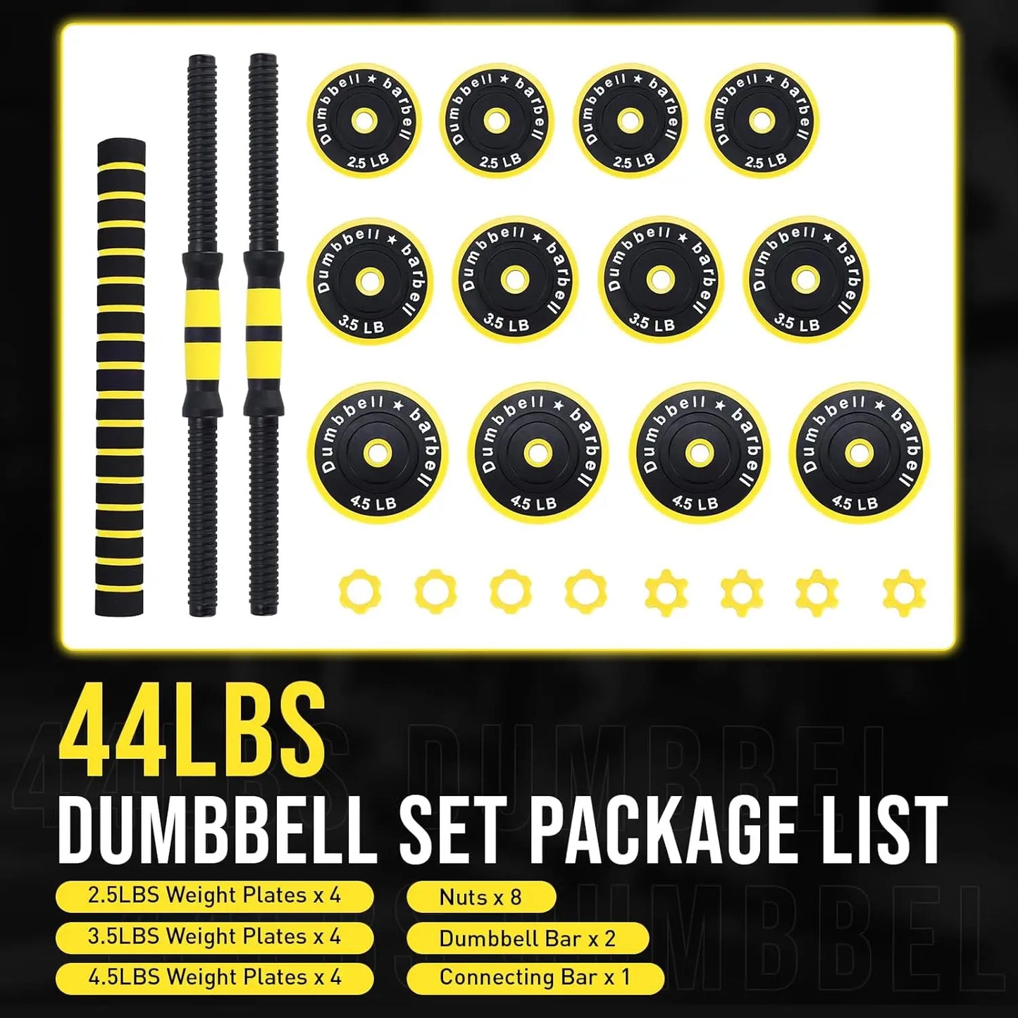 HiMISS 2in1 Adjustable Dumbbell Set For Home Gym And Training