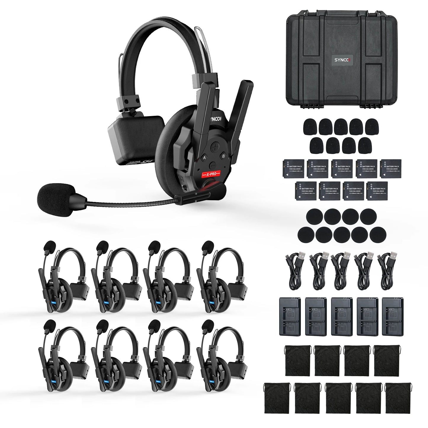 SYNCO XTALK XPRO 2.4GHz Wireless Intercom Headset for Broadcast