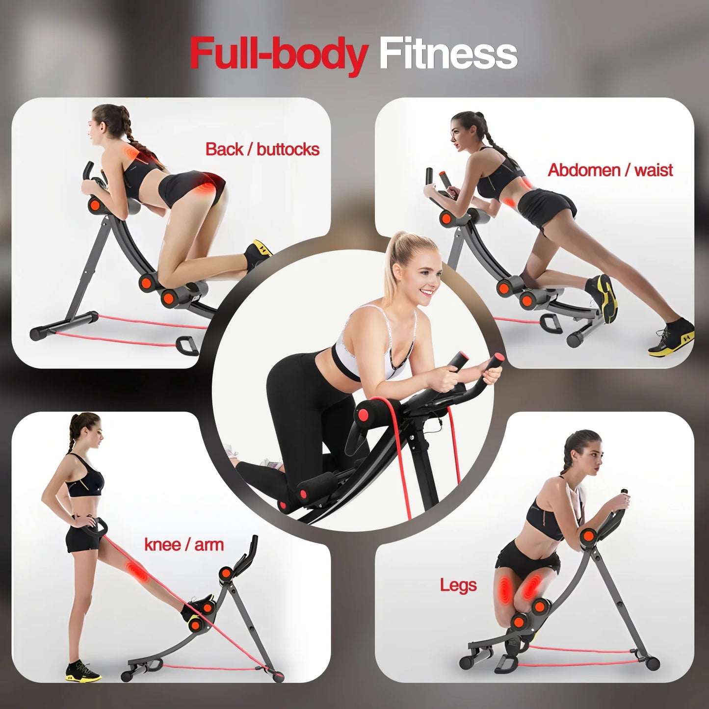 Foldable Ab Machine For Home Gym LCD Display 440 Lbs