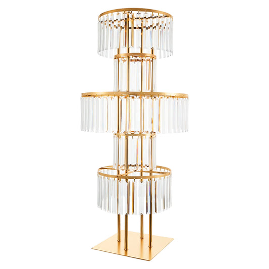 Five Tier Wedding Centerpieces Flower Stand With Hanging Acrylic
