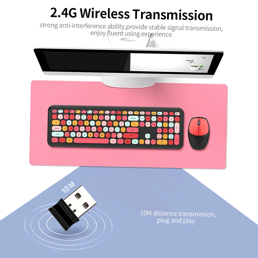 Arealer Wireless Keyboard And Mouse Combo 2.4GHz 110 Keys