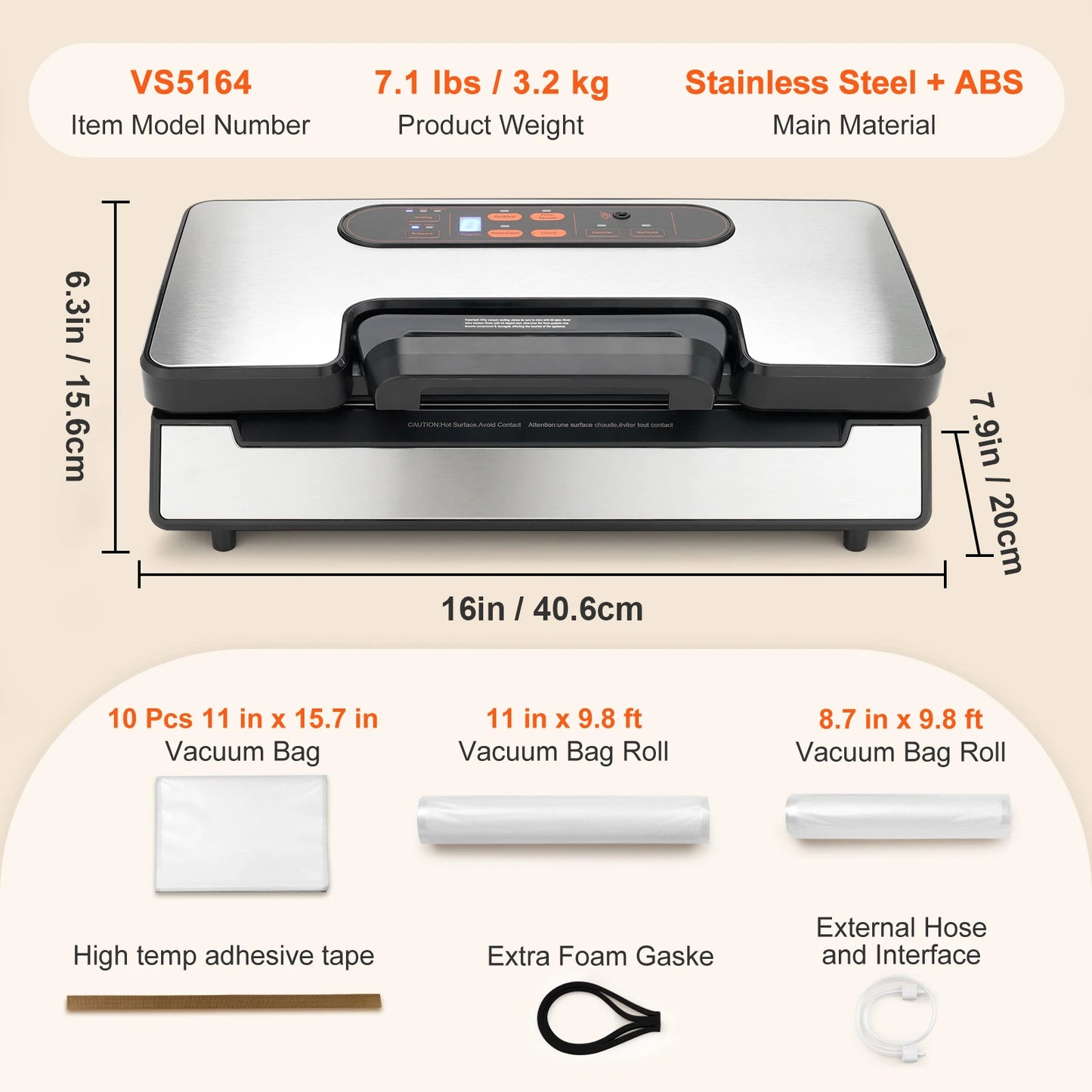 SucceBuy 130W Vacuum Sealer Machine With Free Bags