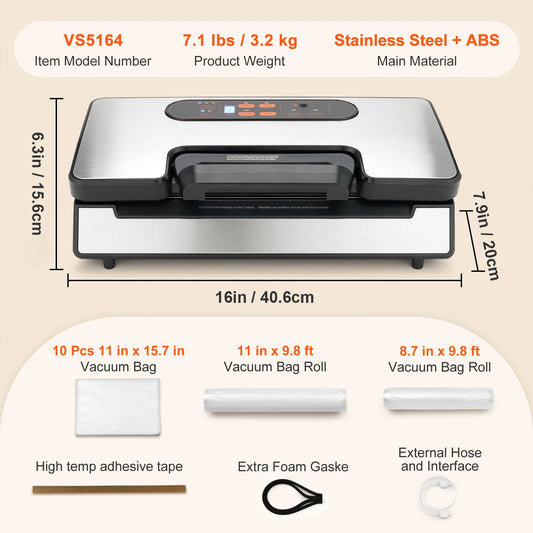 SucceBuy 130W Vacuum Sealer Machine With Free Bags
