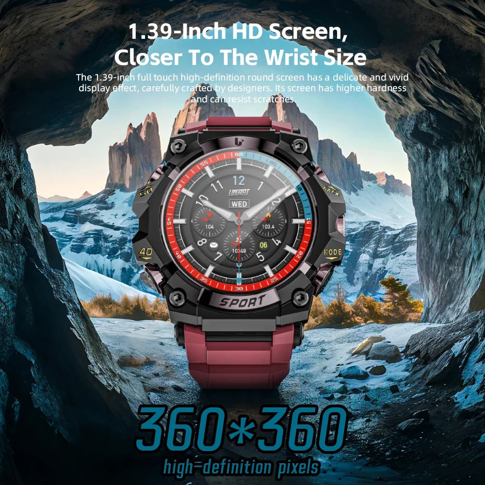 LOKMAT Rugged Smart Watch With Bluetooth Calls Fitness Tracker