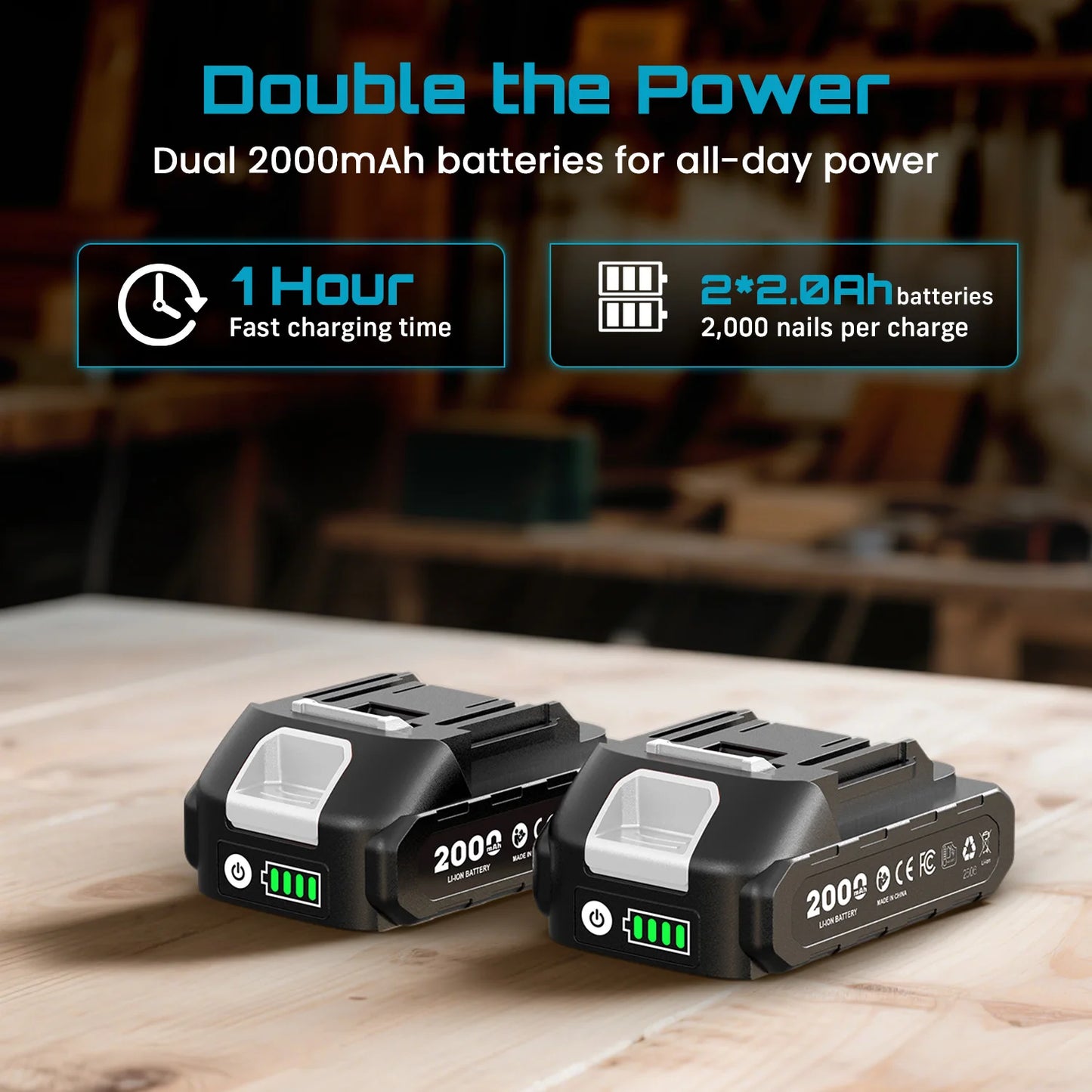 Seesii Cordless Brad Nailer With Battery