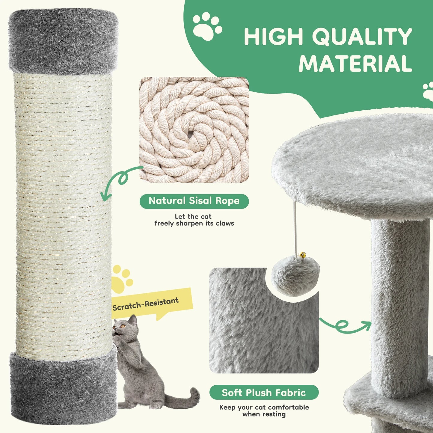 JHKCN Cat Tree Tall Climbing Tower For Indoor Cats