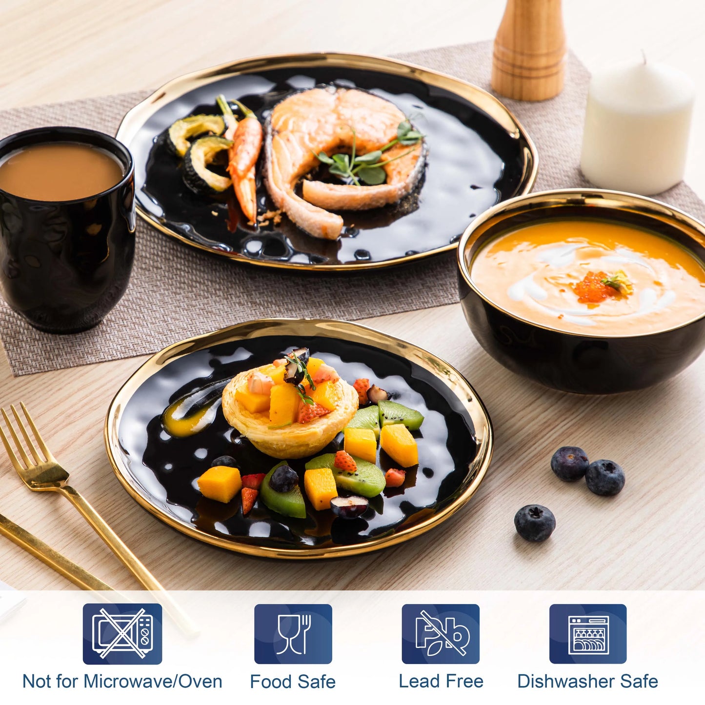 MALACASA 16/32-Piece Porcelain Dinnerware Set Tableware