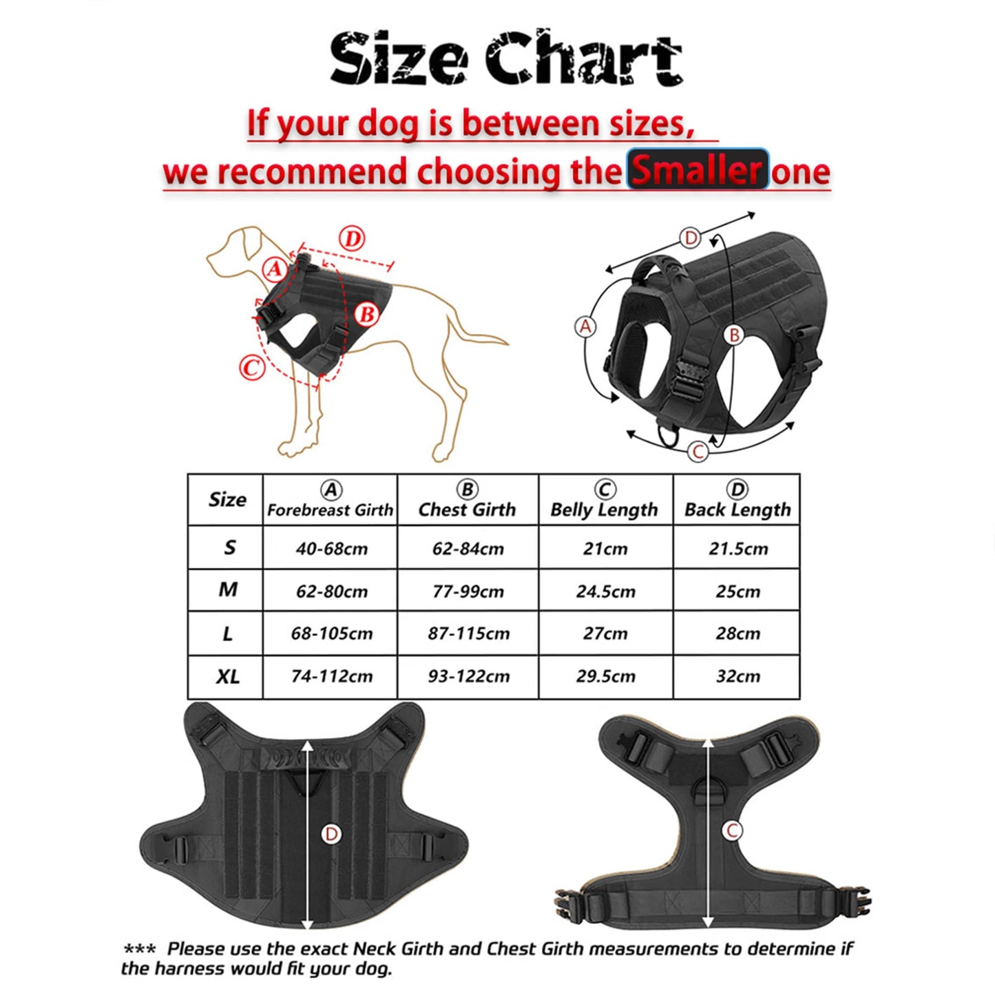 PETRAVELCN Tactical Dog Harness With Molle Pouches
