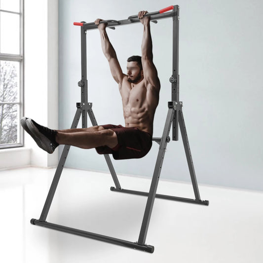Pull Up Bar Dip Station Power Tower For Home Gym Freestanding 440Lbs Capacity