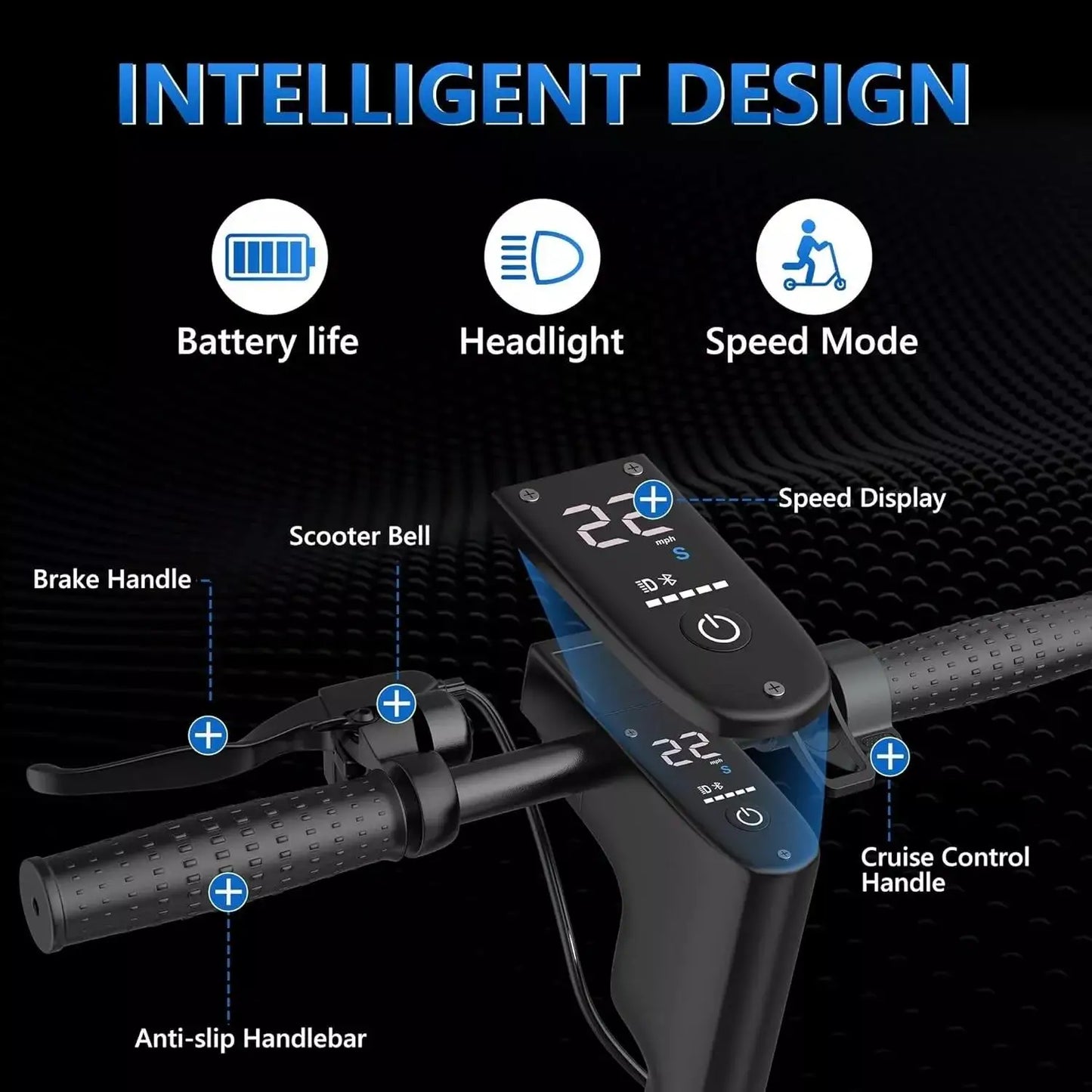 LADPED LPMAX Folding Electric Scooter 22 MPH Dual Shock Absorber