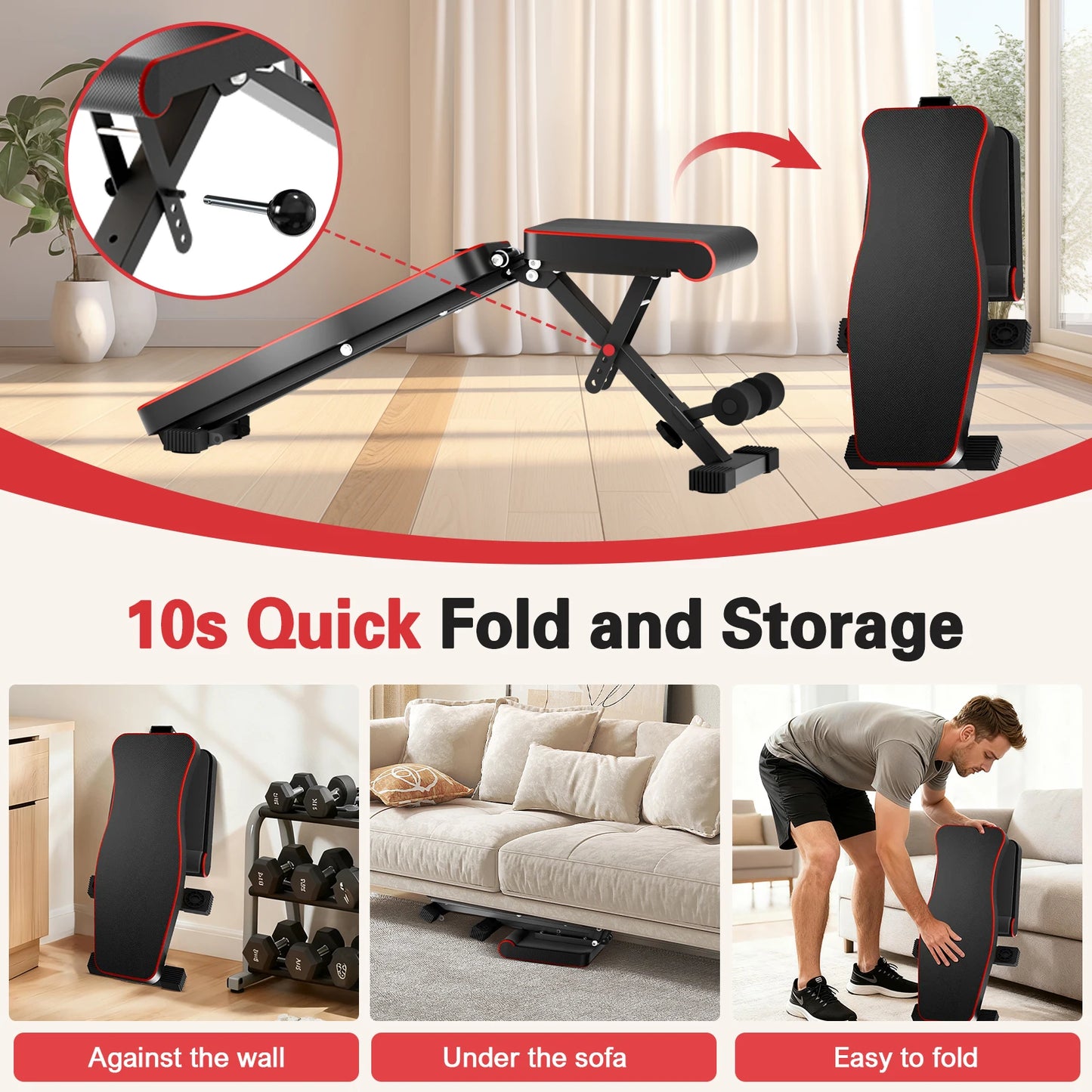 Multifunctional Adjustable Dumbbell Bench Foldable For Full Body Workout 660LBS