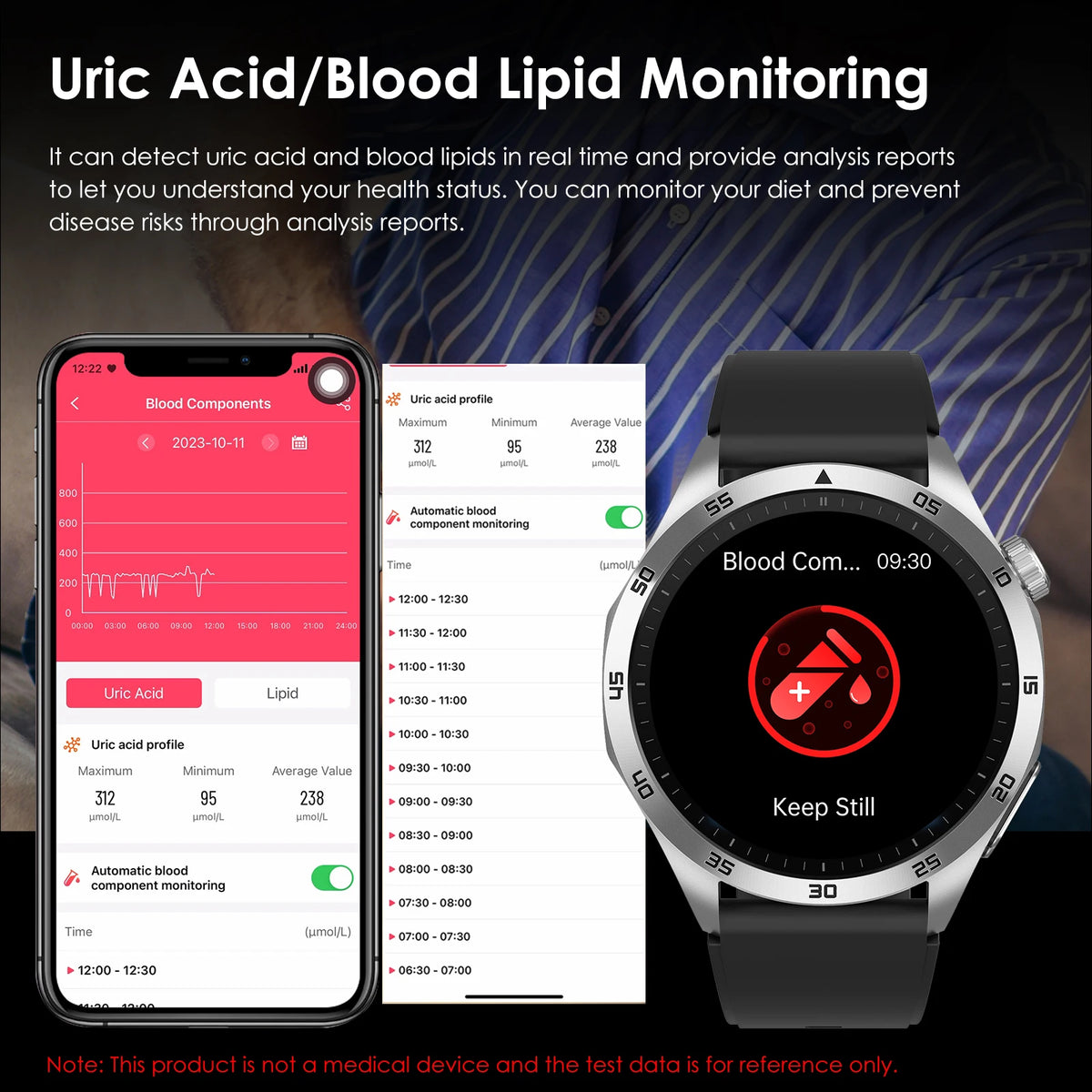 Ecg Ppg Smart Watch With Blood Pressure And Oxygen Monitor