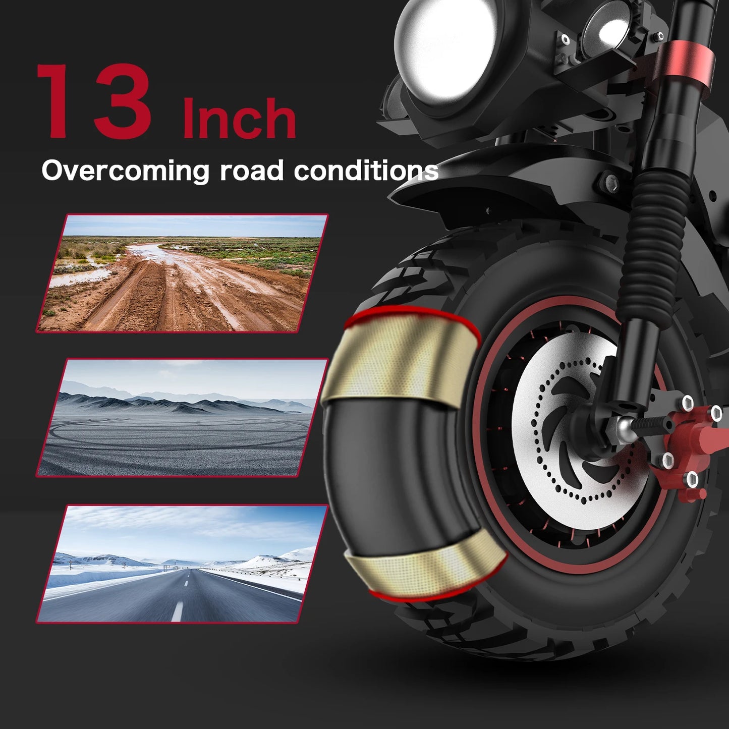 REDDYDY Offroad Electric Scooter 55 MPH 10000W Dual Motor