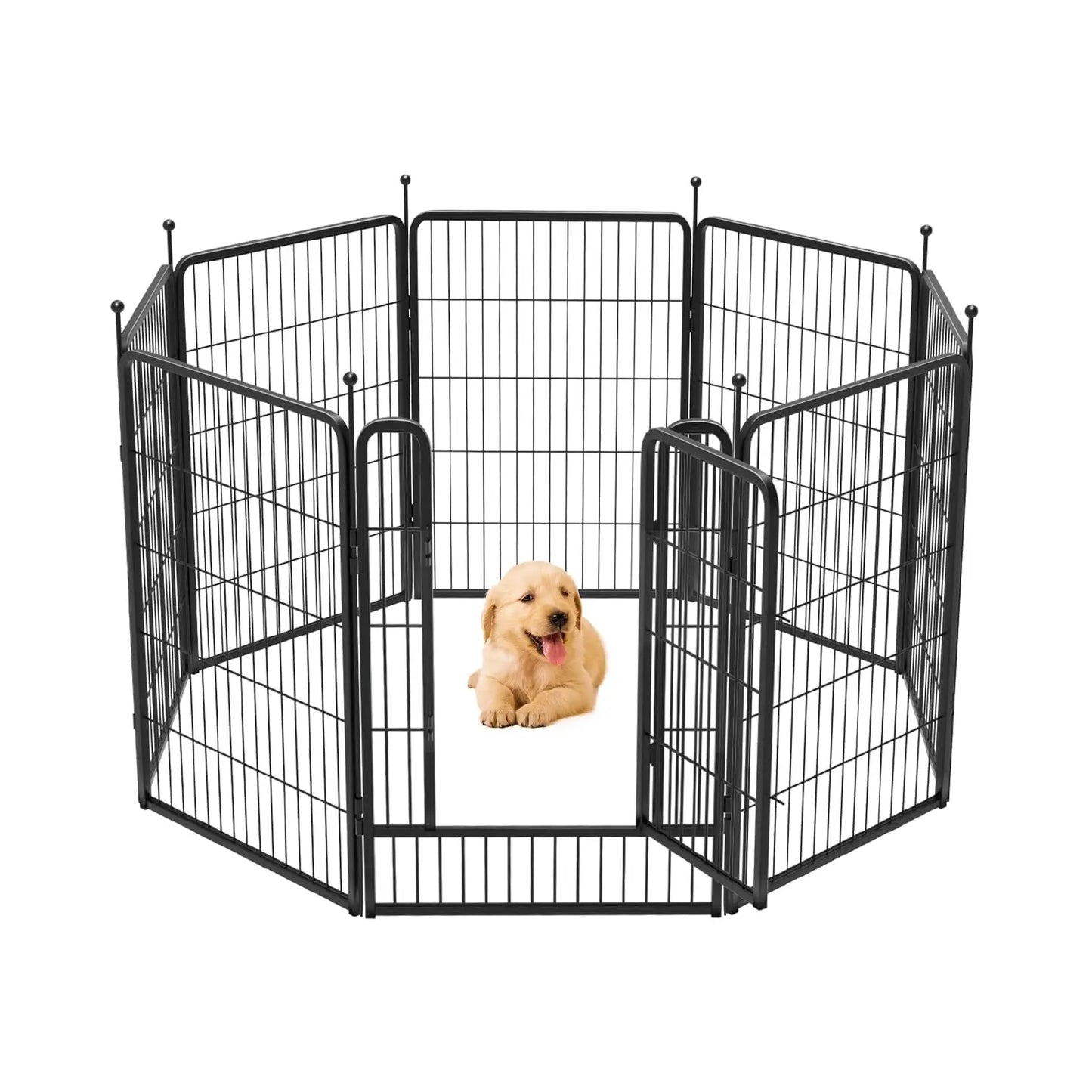 Studyset Portable Metal Dog Fence Indoor Outdoor Pet Pen