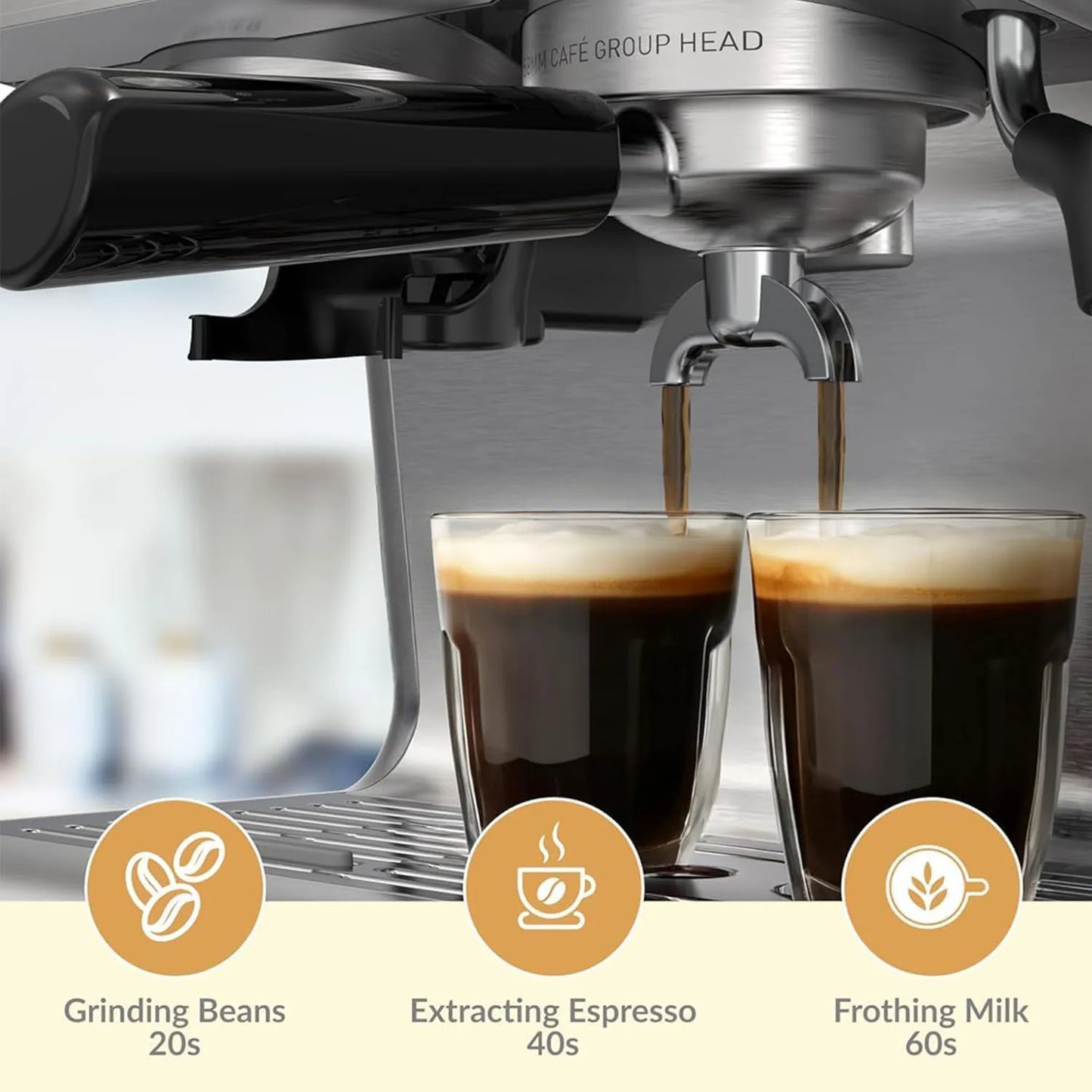 Acekool 20 Bar Espresso Machine With Built In Grinder