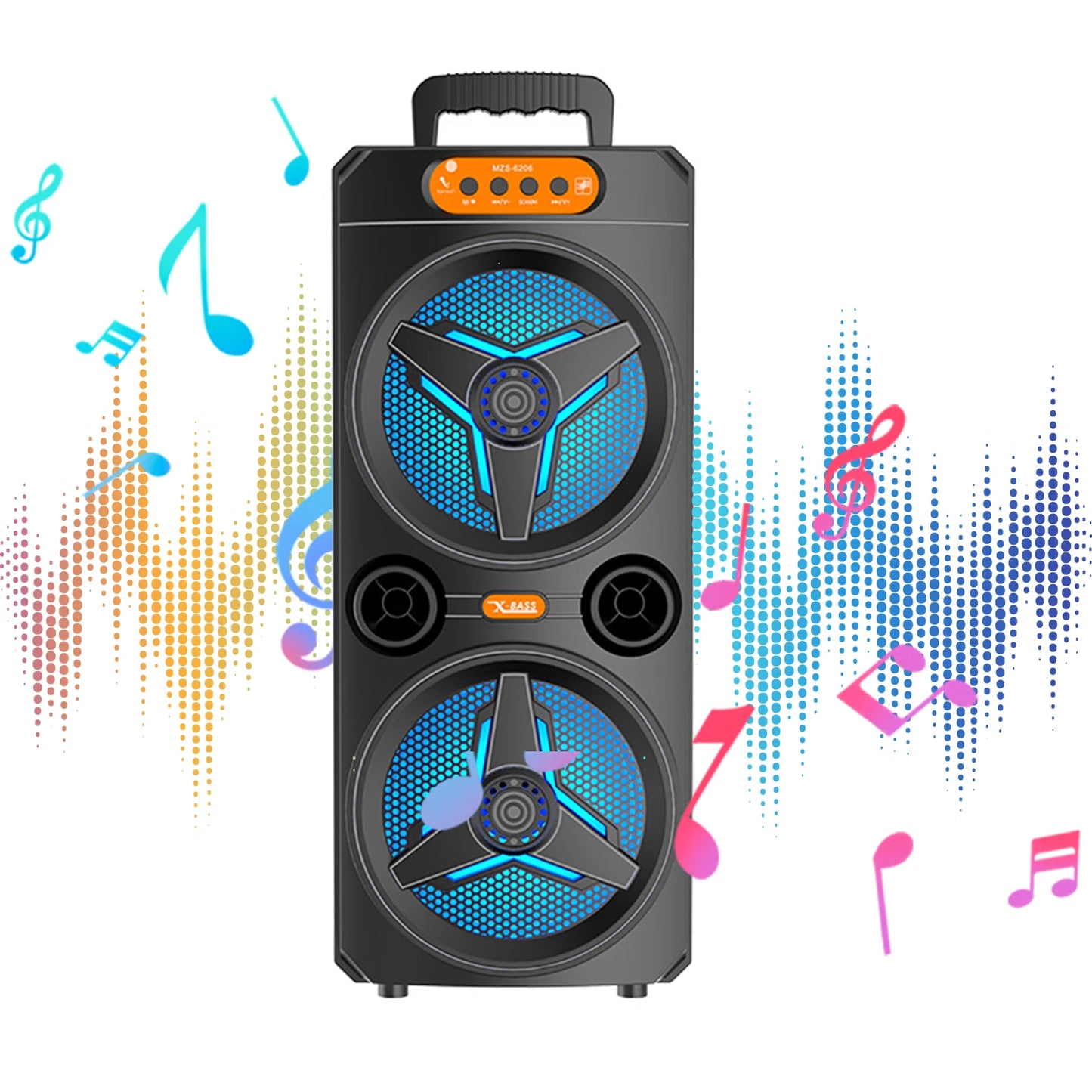 Portable Outdoor Speaker With Wireless Microphone And FM Radio