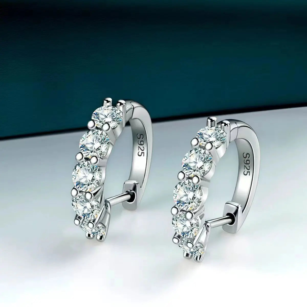Sterling Silver Moissanite Stud Earrings Gift For Women