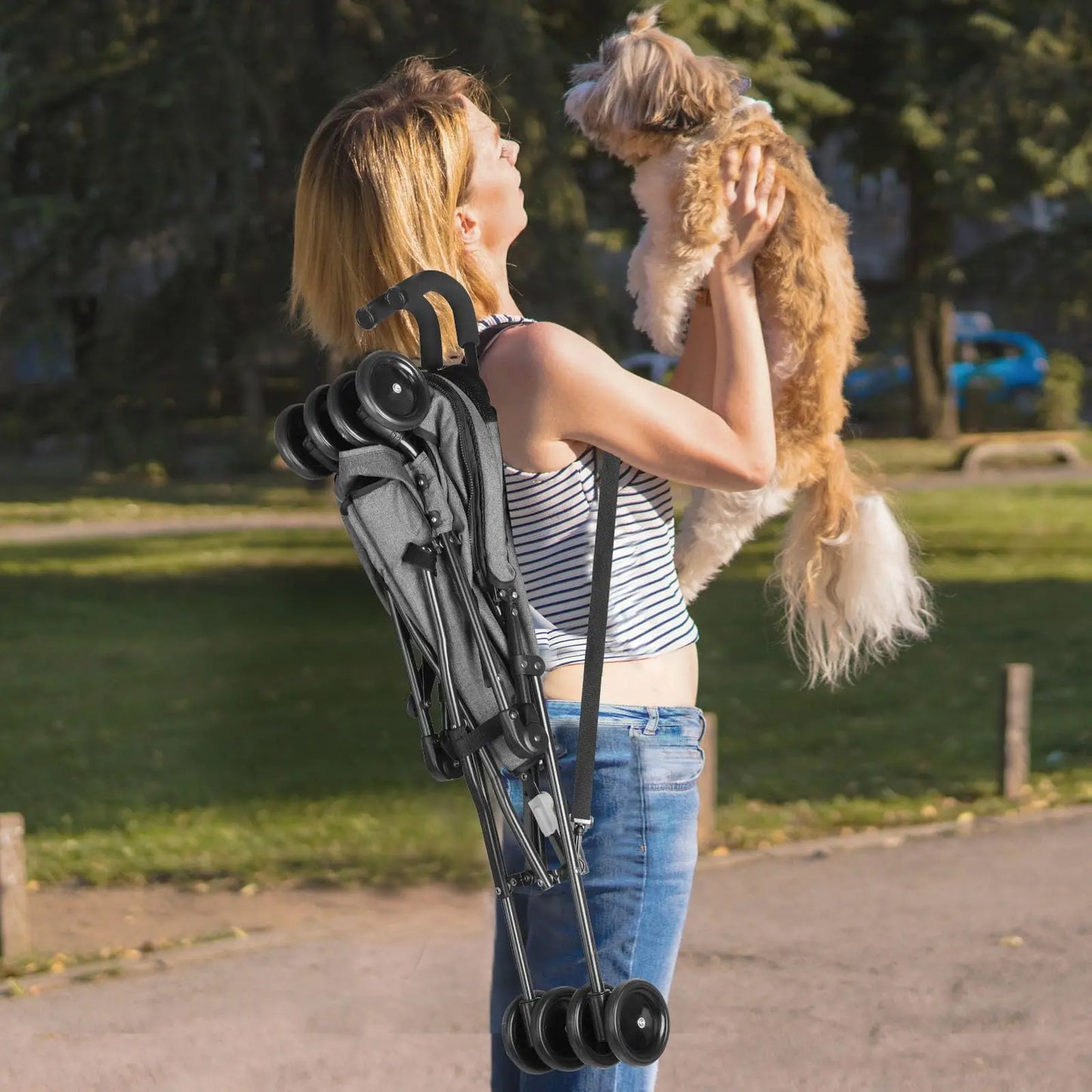 Portable Travel Dog Stroller For Small Pets And Cats