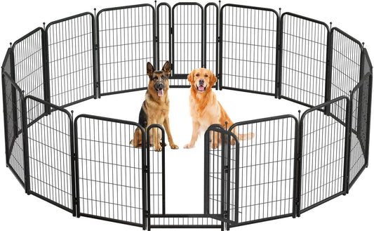 Studyset Portable Metal Dog Fence Indoor Outdoor Pet Pen