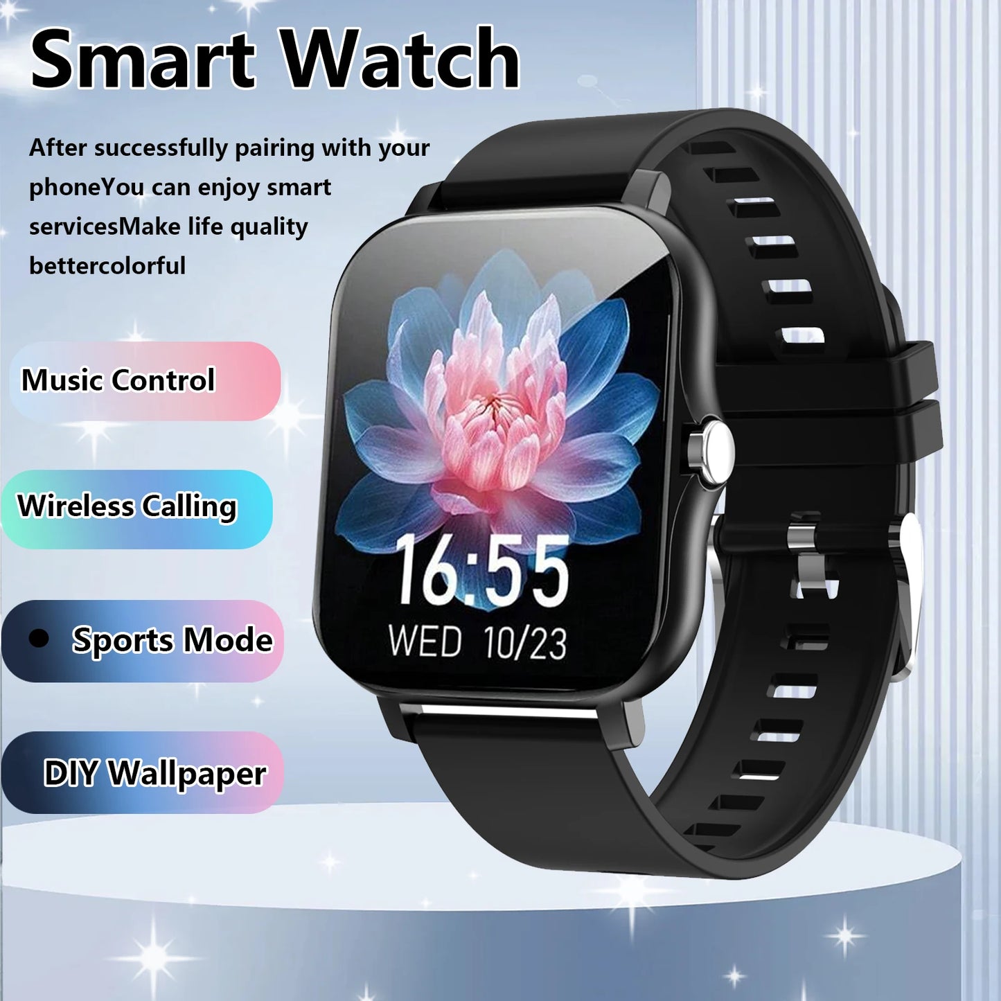 Odelettevcy Smartwatch With Calls Reminders Music Playback Multi Sport
