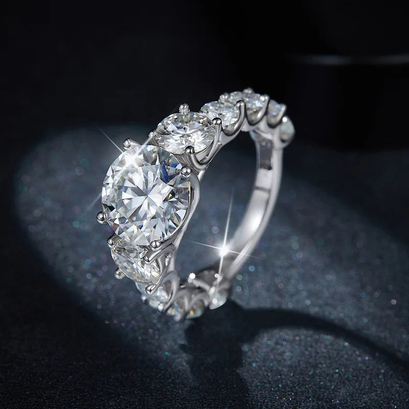 Lyee Cyee 925 Sterling Silver Gold Plated Moissanite Engagement Ring