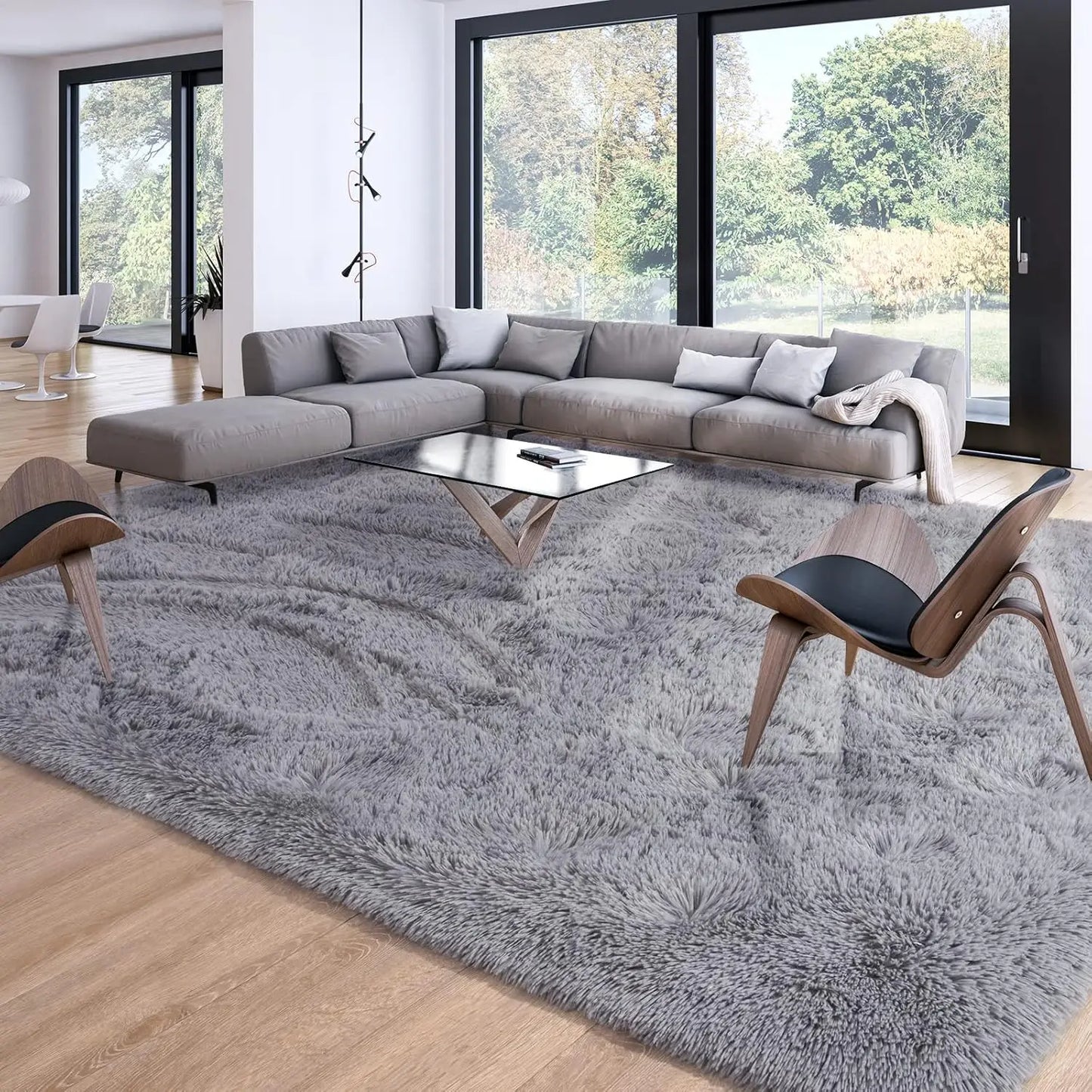 Soft Modern Indoor Shaggy Rug Non Slip Plush Area Carpet For Living Room