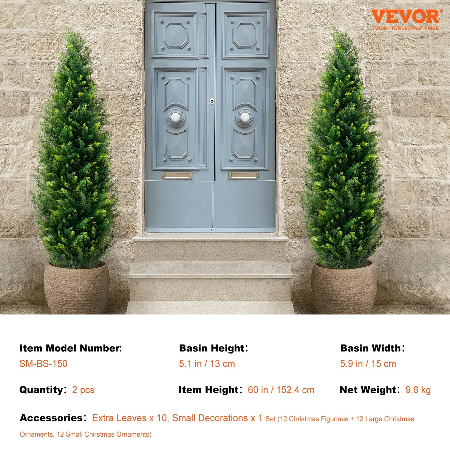 SucceBuy Artificial Cedar Topiary Tree for Home Outdoor Decor