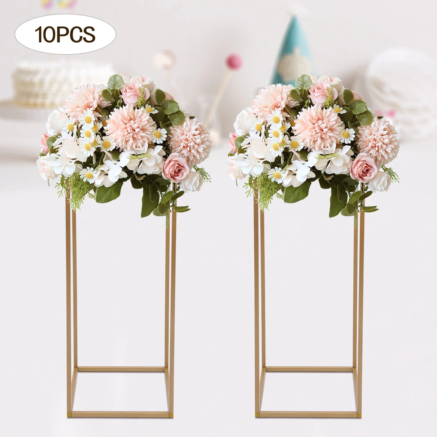 10Pcs Iron Flower Stand for Wedding Columns