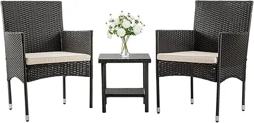 Patio Furniture 5 Piece Outdoor Wicker Conversation Set