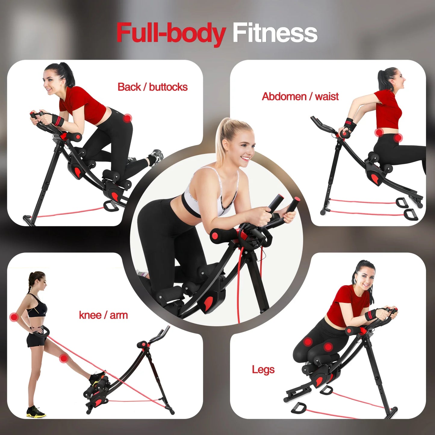 Foldable Abdominal Trainer With Dual Track Core Workout Machine