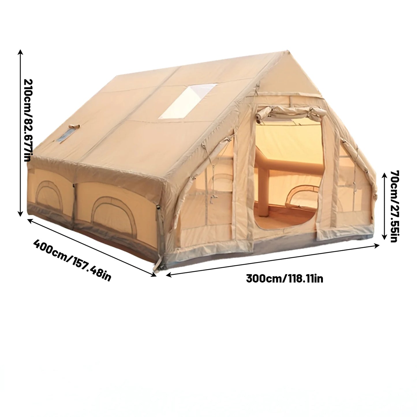 Inflatable Camping Tent With Skylight And Quick Air Flow
