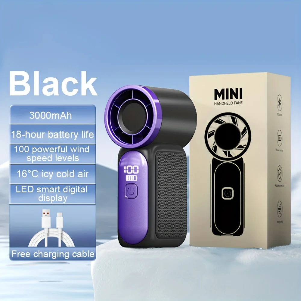 Mini Handheld Fan 3600mAh Portable Turbo Pocket For Outdoor Travel